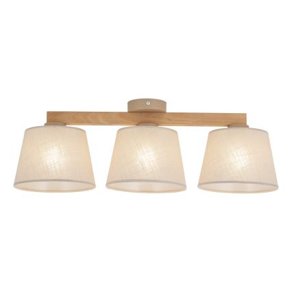 BRILAGI - LED uzstādāmais griestu lustrs LATTE SABIA 3xE27/15W/230V priede/bēžs