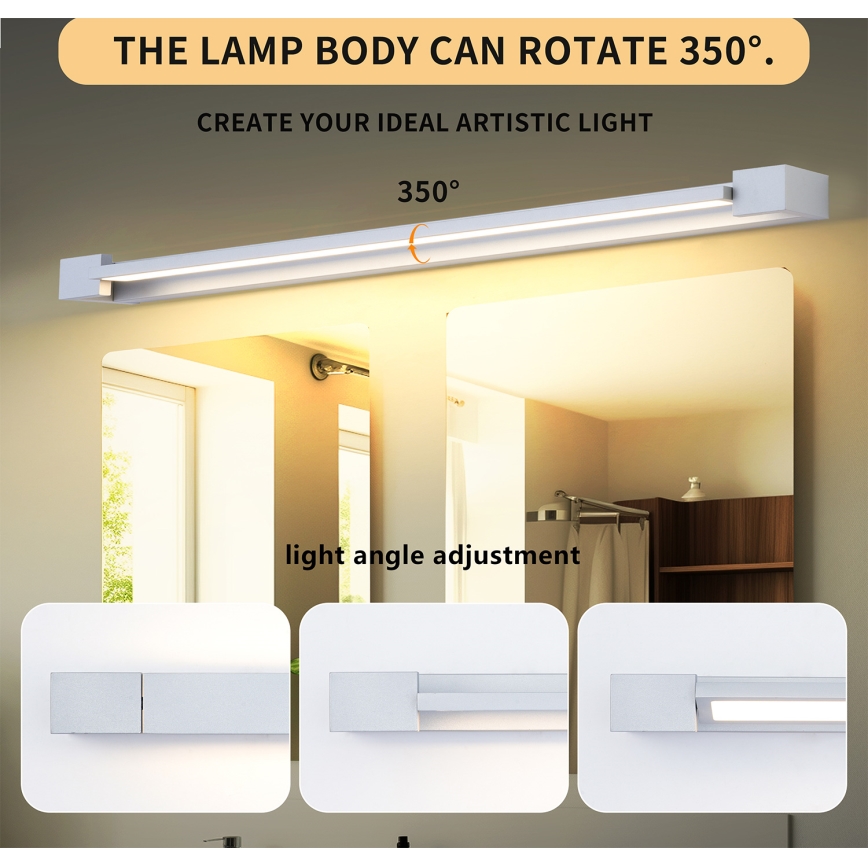 Brilagi - LED vannas istabas spoguļa apgaismojums AQUA LINE LED/36W/230V 120 cm IP44 matēts hroms CRI 90