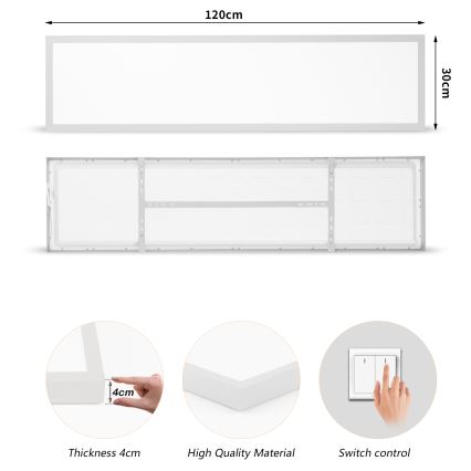 Brilagi - LED vannas istabas griestu gaismeklis FRAME LED/50W/230V 3000/4000/6000K 120x30 cm IP44 sudraba