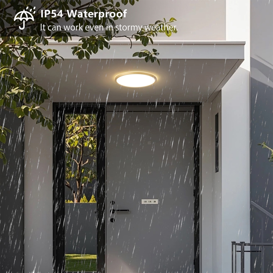 Brilagi - ULTRA PLĀNS LED vannas istabas griestu gaismeklis, 18 W, 230 V, Ø 30 cm, zelta, IP54