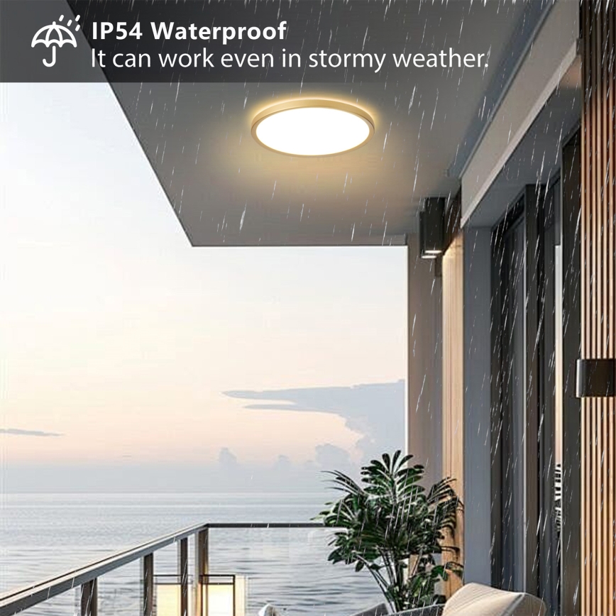 Brilagi - LED griestu lampa vannas istabai ULTRA SLIM LED/24W/230V Ø 42 cm zelta IP54