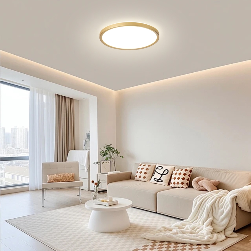 Brilagi - LED griestu lampa vannas istabai ULTRA SLIM LED/24W/230V Ø 42 cm zelta IP54