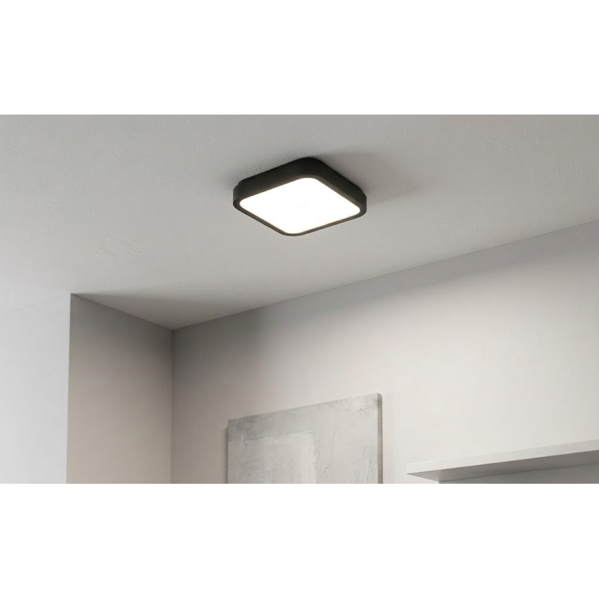 BRILAGI - LED vannas istabas griestu lampa ar sensoru ZENNA LED/12W/230V 24x24 cm IP44 melna + tālvadība