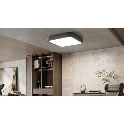 BRILAGI - vannas istabas griestu lampa ar sensoru ZENNA LED/18W/230V 28,5x28,5 cm IP44 antracīts + ar tālvadības pulti