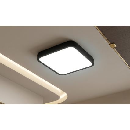 BRILAGI - LED vannas istabas griestu gaismeklis ar sensoru ZENNA LED/18W/230V 28,5x28,5 cm IP44 melns + ar tālvadības pulti