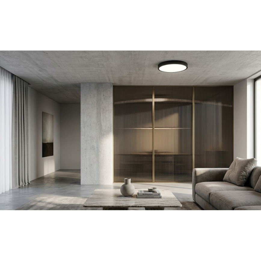 BRILAGI - LED vannas istabas griestu gaismeklis ar sensoru ZENNA LED/18W/230V Ø 29,5 cm IP44 antracīts + tālvadība