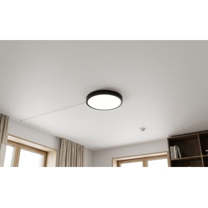 BRILAGI - LED vannas istabas griestu lampa ar sensoru ZENNA LED/18W/230V Ø 29,5 cm IP44 melna + ar tālvadības pulti