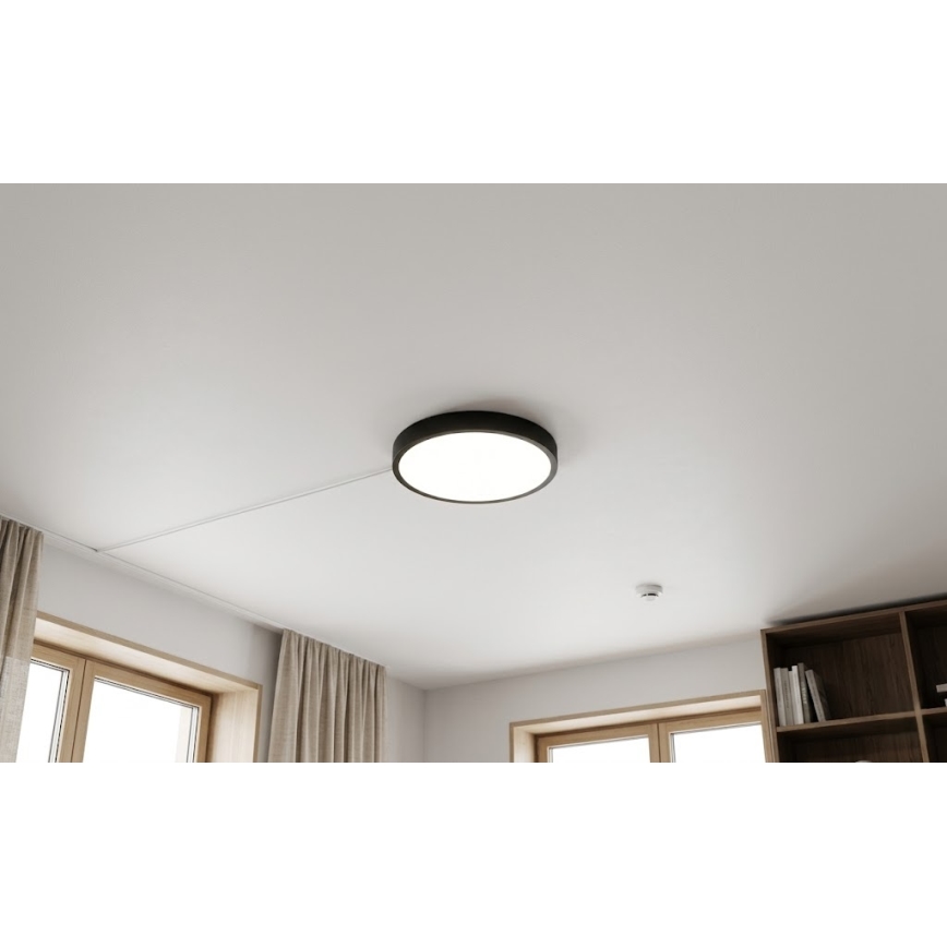 BRILAGI - LED vannas istabas griestu lampa ar sensoru ZENNA LED/18W/230V Ø 29,5 cm IP44 melna + ar tālvadības pulti
