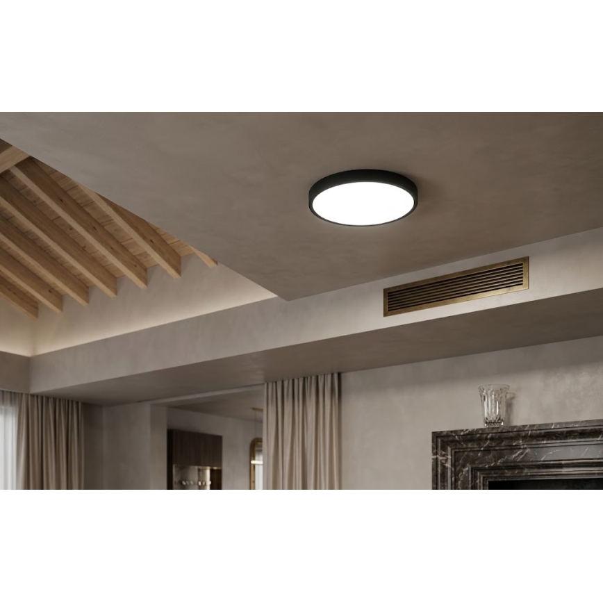 BRILAGI - LED vannas istabas griestu lampa ar sensoru ZENNA LED/18W/230V Ø 29,5 cm IP44 melna + ar tālvadības pulti