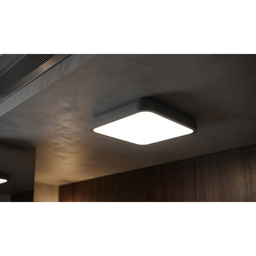 BRILAGI - LED vannas istabas griestu gaismeklis ar sensoru ZENNA LED/24W/230V 34,5x34,5 cm IP44 antracīts + tālvadības pults