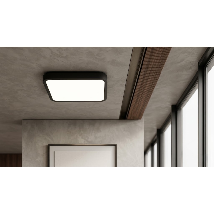 BRILAGI - LED vannas istabas griestu gaismeklis ar sensoru ZENNA LED/24W/230V 34,5x34,5 cm IP44 melna + tālvadība