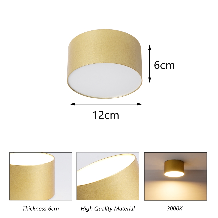 BRILAGI - LED vannas istabas griestu gaismeklis FORIS LED/14W/230V Ø 12 cm zelta IP44