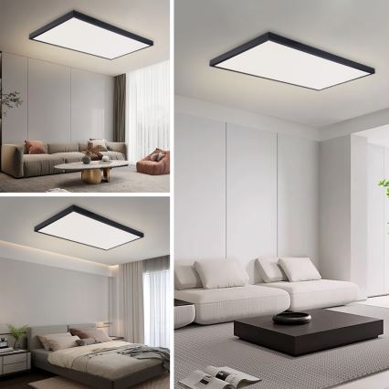 Brilagi - LED vannas istabas griestu gaismeklis FRAME LED/96W/230V 120x60 cm 3000/4000/6000K IP44 melns