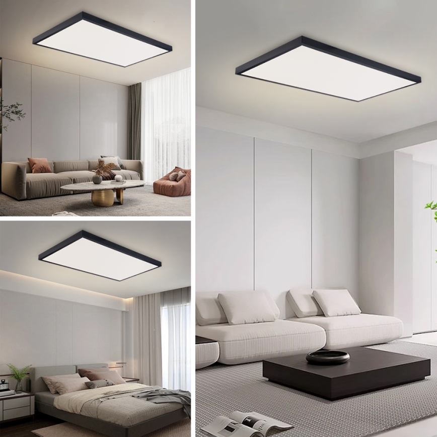 Brilagi - LED vannas istabas griestu gaismeklis FRAME LED/96W/230V 120x60 cm 3000/4000/6000K IP44 melns