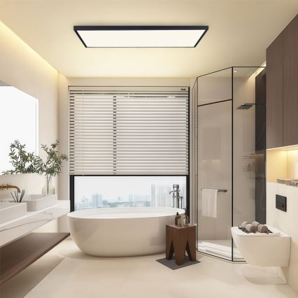 Brilagi - LED vannas istabas griestu gaismeklis FRAME LED/96W/230V 120x60 cm 3000/4000/6000K IP44 melns