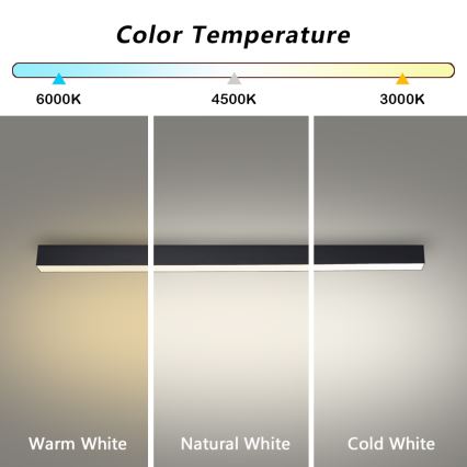 Brilagi - SLEEKLINE LED griestu gaismeklis vannas istabai LED/40W/230V 3000/4500/6000K melna IP44