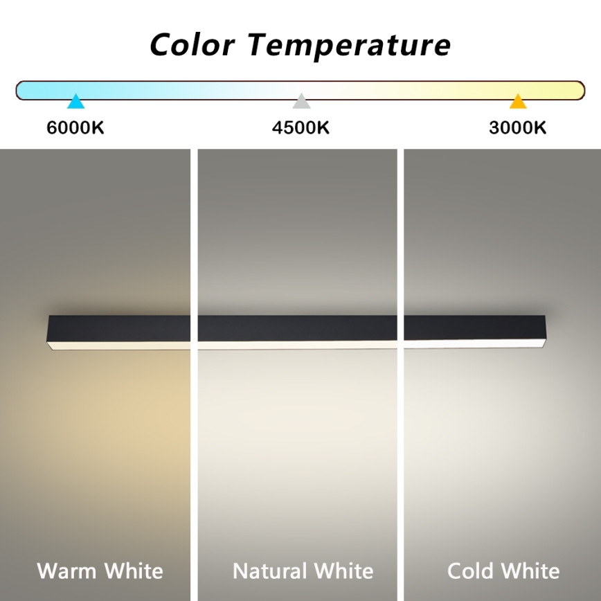 Brilagi - SLEEKLINE LED griestu gaismeklis vannas istabai LED/40W/230V 3000/4500/6000K melna IP44