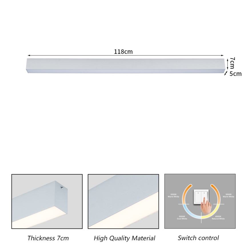 Brilagi - LED vannas istabas griestu gaismeklis SLEEKLINE LED/40W/230V 3000/4500/6000K sudraba IP44