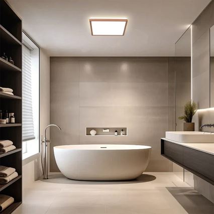 Brilagi - LED vannas istabas griestu gaismeklis ULTRA PLĀNS LED/24W/230V 42x42 cm rozā zelta IP54