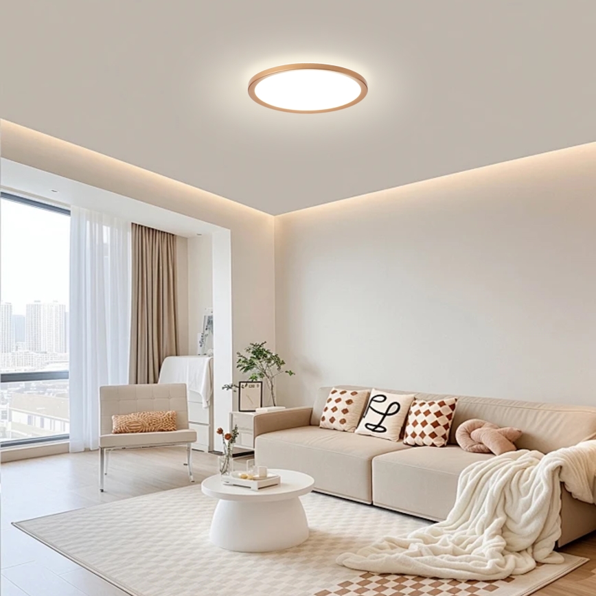 Brilagi - LED vannas istabas griestu lampa ULTRA SLIM LED/18W/230V Ø 30 cm rožu zelta IP54