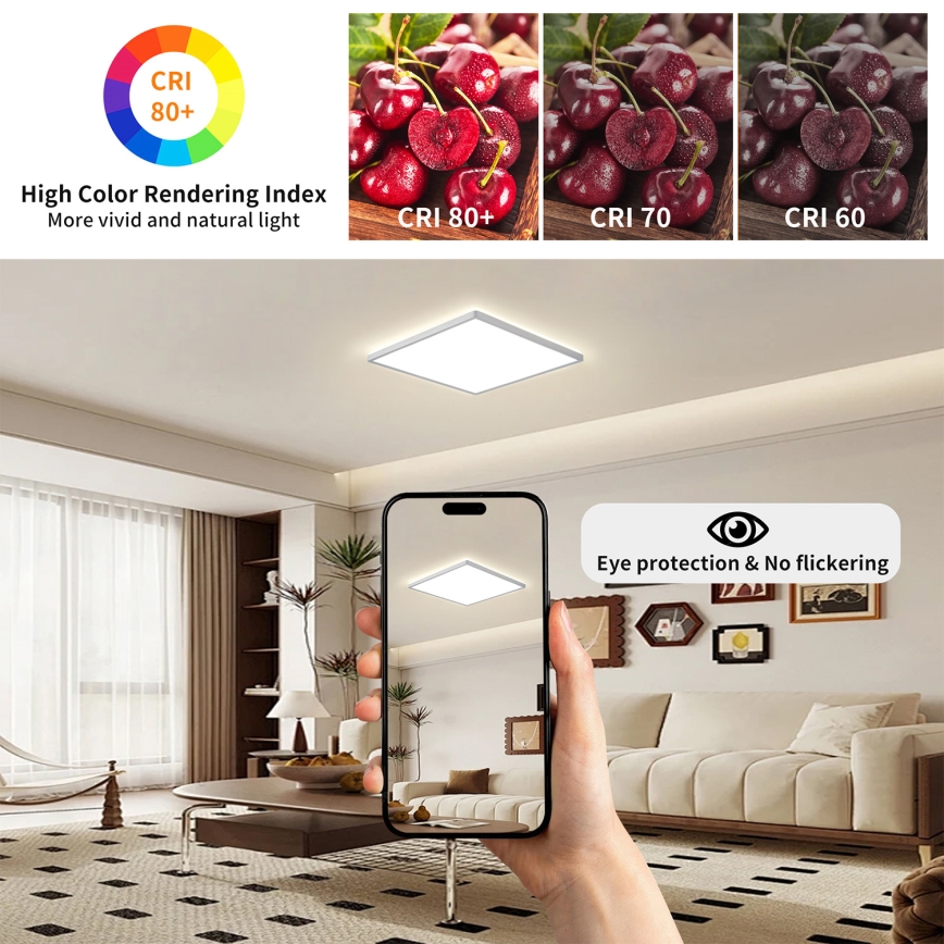 Brilagi - LED vannas istabas griestu gaismeklis ULTRA SLIM LED/24W/230V 42x42 cm sudraba IP54