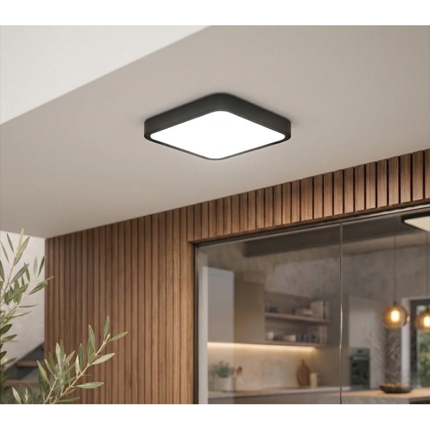 BRILAGI - LED vannas istabas griestu gaismeklis ZENNA LED/18W/230V 28,5x28,5 cm IP44 melns