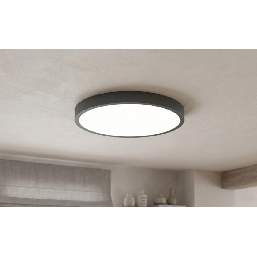 BRILAGI - LED vannas istabas griestu gaismeklis ar sensoru ZENNA LED/24W/230V Ø 35 cm IP44 antracīta krāsā + tālvadības pults