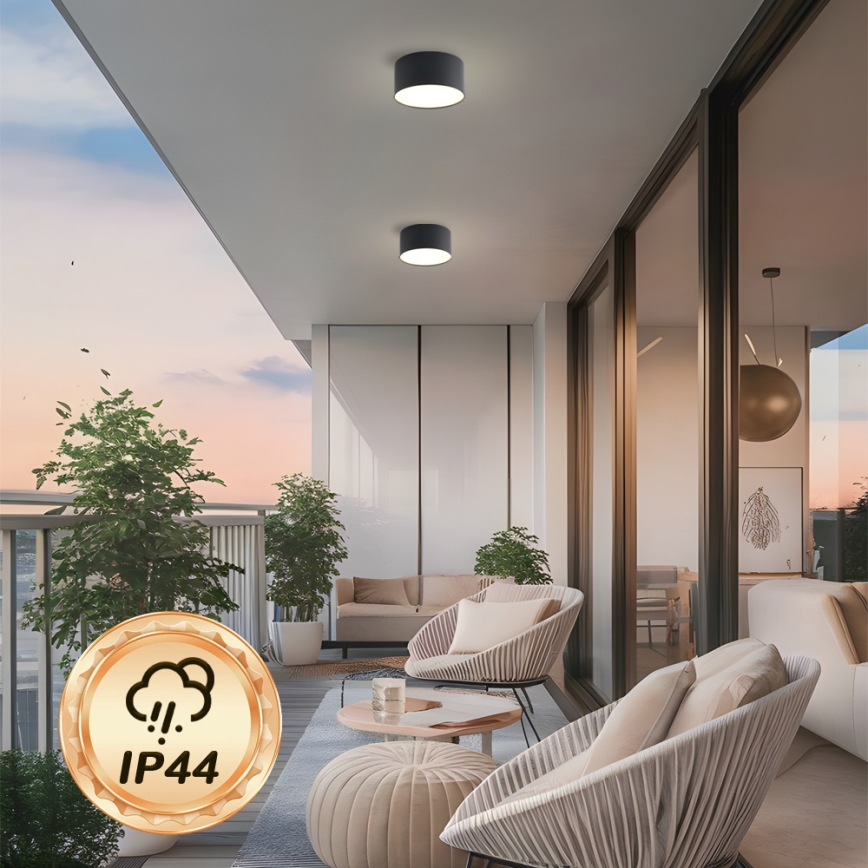 Brilagi - LED griestu lampa vannas istabai FORIS LED/14W/230V Ø 12 cm melna IP44