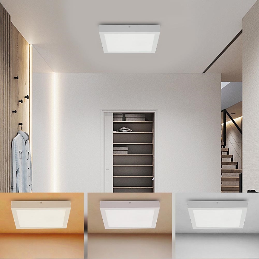 Brilagi - LED Vannas istabas griestu lampa FRAME LED/24W/230V 30x30 cm 3000/4000/6000K IP44 balta