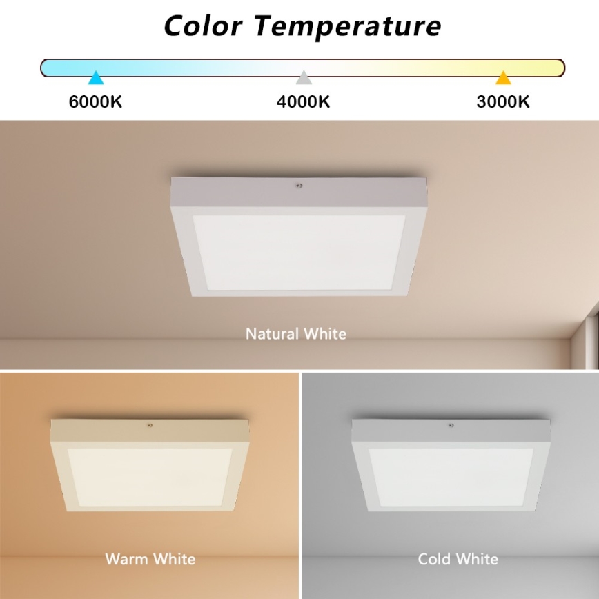 Brilagi - LED Vannas istabas griestu lampa FRAME LED/24W/230V 30x30 cm 3000/4000/6000K IP44 balta