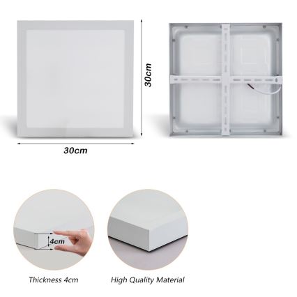 Brilagi - LED Vannas istabas griestu lampa FRAME LED/24W/230V 30x30 cm 3000/4000/6000K IP44 balta