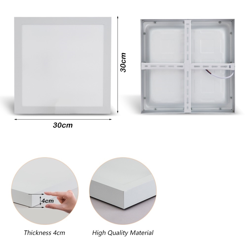 Brilagi - LED Vannas istabas griestu lampa FRAME LED/24W/230V 30x30 cm 3000/4000/6000K IP44 balta