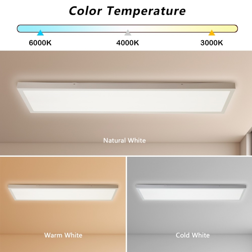 Brilagi - LED Vannas istabas griestu lampa FRAME LED/50W/230V 30x120 cm 3000/4000/6000K IP44 balta