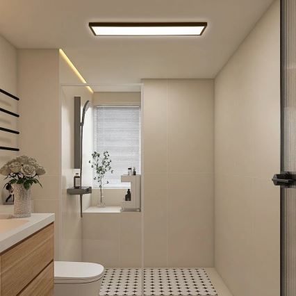 Brilagi - LED Vannas istabas griestu lampa FRAME LED/50W/230V 30x120 cm 3000/4000/6000K IP44 melna
