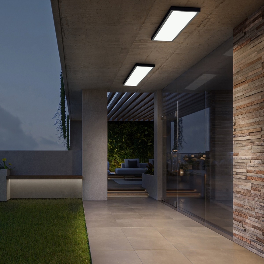 Brilagi - LED Vannas istabas griestu lampa FRAME LED/50W/230V 30x120 cm 3000/4000/6000K IP44 melna