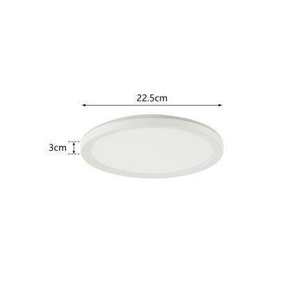 Brilagi - LED Vannas istabas griestu lampa ULTRA SLIM LED/12W/230V d. 22,5 cm balta IP54