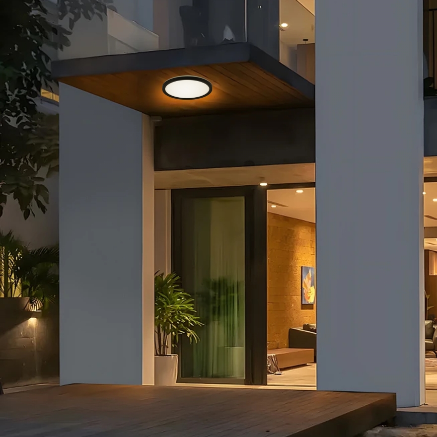 Brilagi - LED Vannas istabas griestu lampa ULTRA SLIM LED/12W/230V d. 22,5 cm melna IP54
