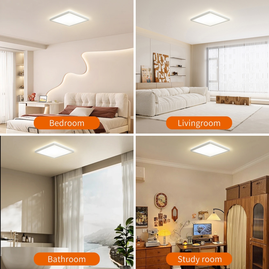 Brilagi - LED Vannas istabas griestu lampa ULTRA SLIM LED/18W/230V 30x30 cm balta IP54