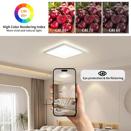 Brilagi - LED Vannas istabas griestu lampa ULTRA SLIM LED/24W/230V 42x42 cm balta IP54