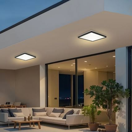 Brilagi - LED Vannas istabas griestu lampa ULTRA SLIM LED/24W/230V 42x42 cm melna IP54