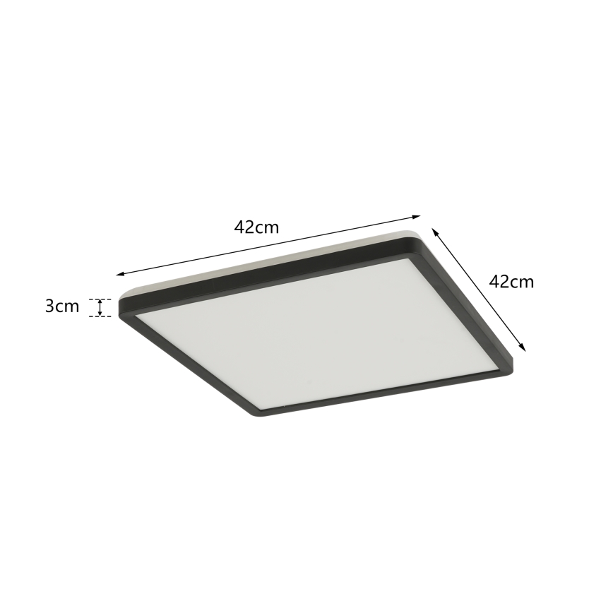 Brilagi - LED Vannas istabas griestu lampa ULTRA SLIM LED/24W/230V 42x42 cm melna IP54