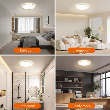 Brilagi - LED Vannas istabas griestu lampa ULTRA SLIM LED/24W/230V d. 42 cm balta IP54