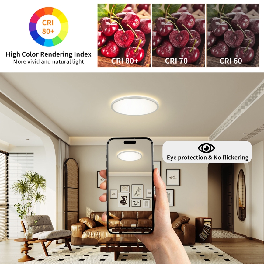 Brilagi - LED Vannas istabas griestu lampa ULTRA SLIM LED/24W/230V d. 42 cm balta IP54