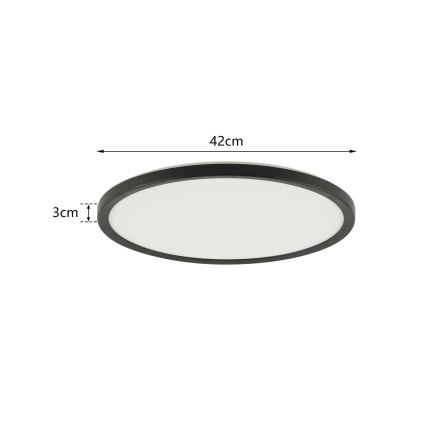 Brilagi - LED Vannas istabas griestu lampa ULTRA SLIM LED/24W/230V d. 42 cm melna IP54