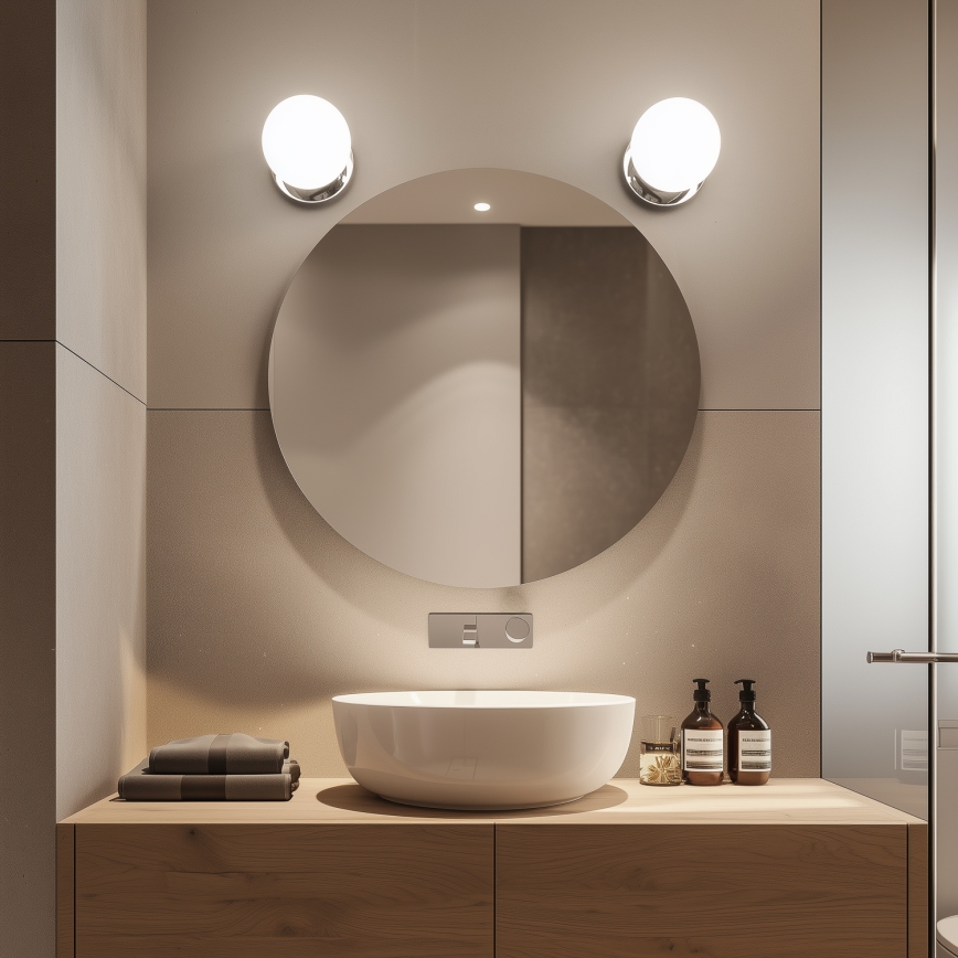 Brilagi - LED vannas istabas sienas gaismeklis BALL LED/6W/230V 3000/4000/6500K IP44 spīdīgs hroms