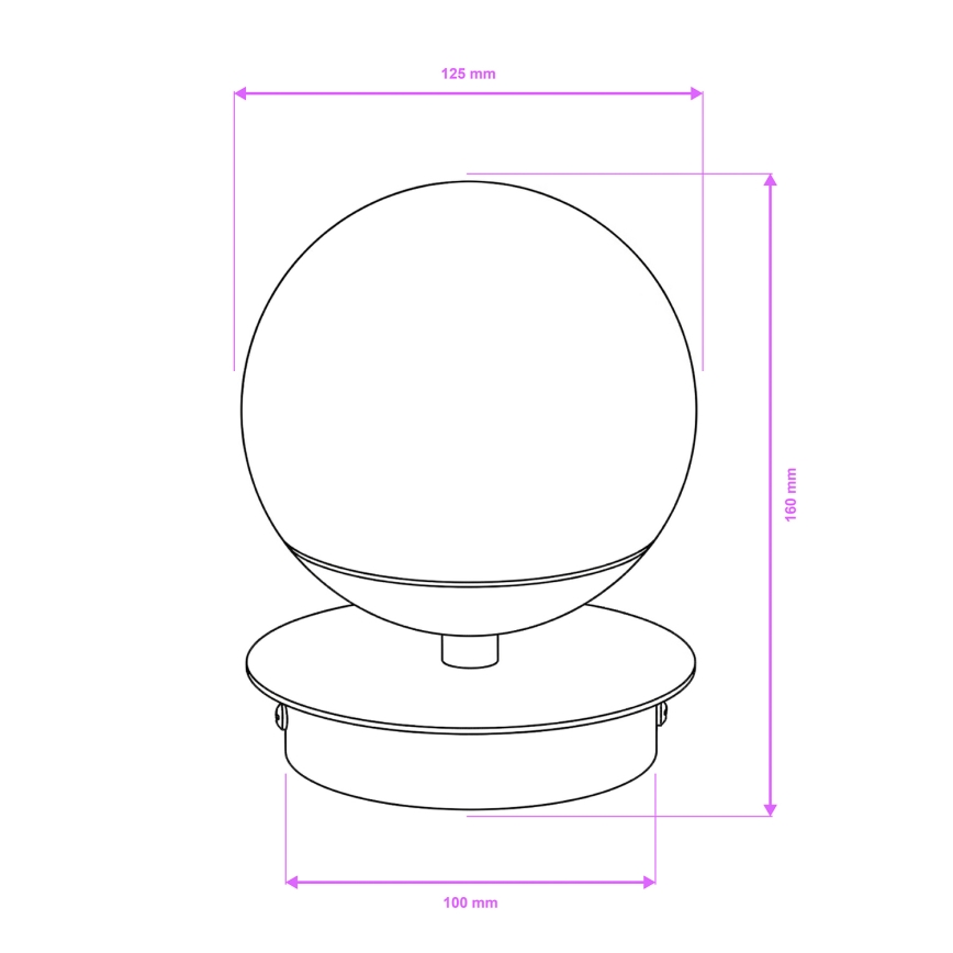 Brilagi - LED vannas istabas sienas gaismeklis BALL LED/6W/230V 3000/4000/6500K IP44 melns