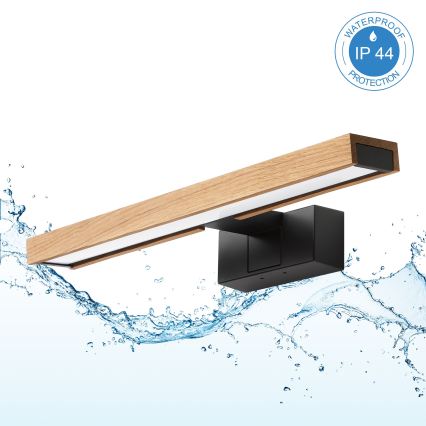 BRILAGI - LED vannas istabas spoguļa apgaismojums 3 vienā WOODY MIRROR LED/8W/230V IP44 melns/ozols
