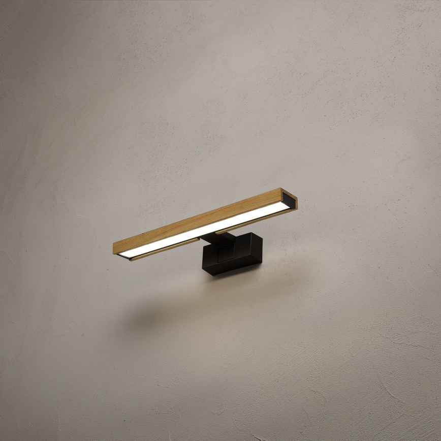 BRILAGI - LED vannas istabas spoguļa apgaismojums 3 vienā WOODY MIRROR LED/8W/230V IP44 melns/ozols