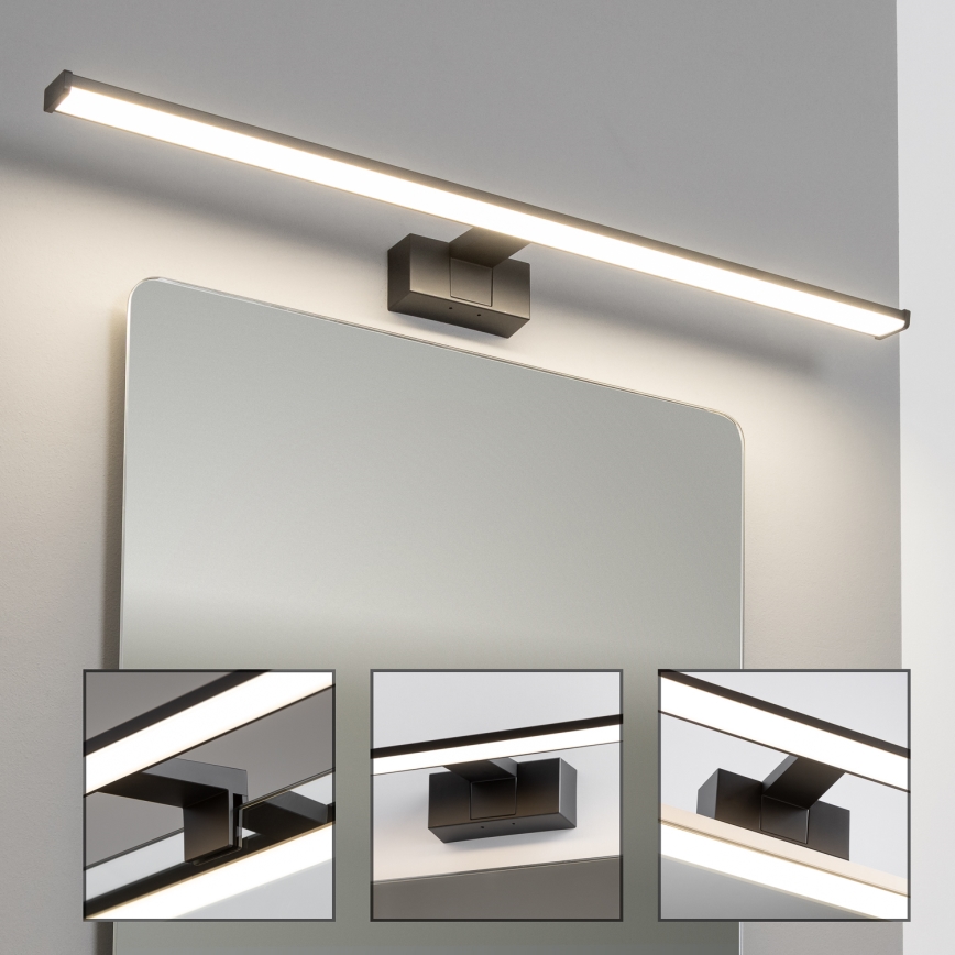 Brilagi - LED vannas istabas spoguļa apgaismojums 3 vienā VESTRA LED/15W/230V 80 cm IP44 melns