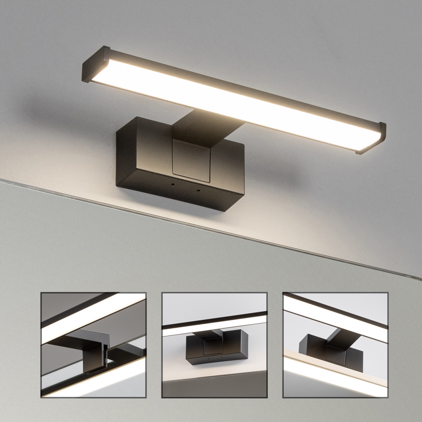 Brilagi - LED vannas istabas spoguļa apgaismojums 3 vienā VESTRA LED/6W/230V 30 cm IP44 melns